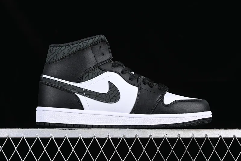 All categories Air Jordan Jordan series basketball shoes Air Jordan 1 Mid Air Jordan 1 Mid AJ1 Joe 1 all black burst pattern mid-top cultural casual sneakers FB9911-001